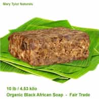 African Black Soap, 10lb, 100% Pure and Natural, Raw, Handmade, Manufactured and Distributed by Mary Tylor Naturals