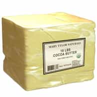Organic Cocoa Butter, 10 lbs, USDA-Certified, Wholesale, Raw, Unrefined Manufactured and Distributed by Mary Tylor Naturals