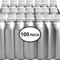 16 oz Brushed Aluminum Bottles, 100 pack For Essential Oils w/ Caps and Plugs – Wholesale Bulk, Lightweight, Distributed by Mary Tylor Naturals