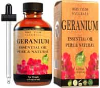 Geranium Essential Oil, 4 oz, 100% Pure and Natural, Therapeutic Grade, Perfect for Aromatherapy, DIY Skin Care, Hair Care and So Much more, Manufactured and Distributed by Mary Tylor Naturals