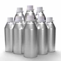 Brushed Aluminum bottles, 16 oz , 8 pk, wholesale, with caps and plugs, great for essenital oils, premium, lightweight, resealable distributed by Mary Tylor Naturals