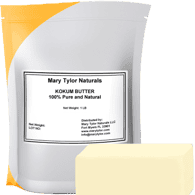 Kokum Butter 1 Lb, 100% Pure and Natural, Cold Pressed, Unrefined, Manufactured and Distributed by Mary Tylor Naturals