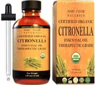 Organic Citronella Essential Oil, 4 oz, USDA-Certified by Mary Tylor Naturals