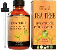 Tea Tree Essential Oil, 4oz, 100% Pure and Natural, Perfect for Aromatherapy, DIY Skin Care, Hair Care and So Much more, Manufactured and Distributed by Mary Tylor Naturals