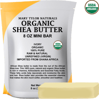 Organic Shea butter (8 oz) USDA Certified, Raw, Unrefined, Ivory From Ghana Africa, Amazing Skin Nourishment, Great for Eczema, Stretch Marks and Body