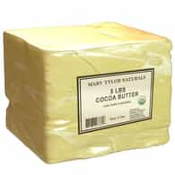 Organic Cocoa Butter, 5 lbs, USDA-Certified, Wholesale, Raw, Unrefined Manufactured and Distributed by Mary Tylor Naturals