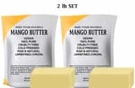 Mango Butter, 2 lbs, bulk, 100% Pure and Natural, Cold Pressed, Unrefined, Manufactured and Distributed by Mary Tylor Naturals