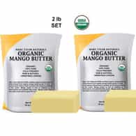 Organic Mango Butter 2 Lb, USDA Certified, Cold Pressed, Unrefined by Mary Tylor Naturals, Raw Pure Mango Butter, Skin Nourishment, Moisturizing