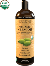 Organic Neem Oil (16 oz), USDA Certified, Cold Pressed, Unrefined, Premium Quality, 100% Pure Great for Skincare and Hair Care by Mary Tylor Naturals