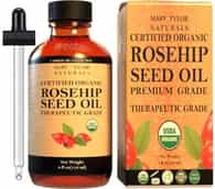 Organic Rosehip Seed Oil 4 oz — USDA Certified by Mary Tylor Naturals — Cold Pressed, Unrefined 100% Pure Rose Hip oil, Natural Moisturizer — For Face Hair Skin and Nails