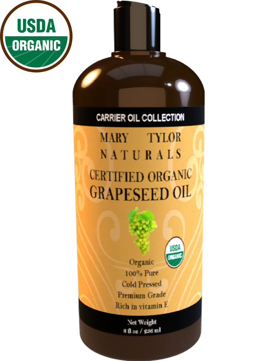 Grapeseed oil 8 oz USDA certified organic | Mary Tylor Naturals