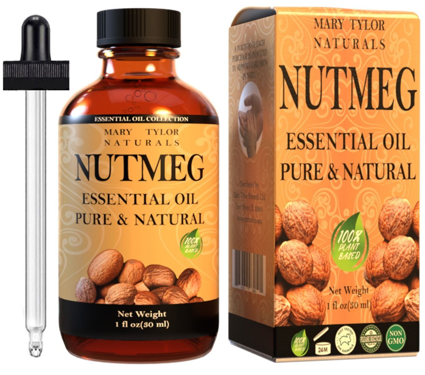 Nutmeg Essential Oil, 1 oz, 100% Pure and Natural, Therapeutic Grade,  Perfect for Aromatherapy, DIY Skin Care, Hair Care and So Much more