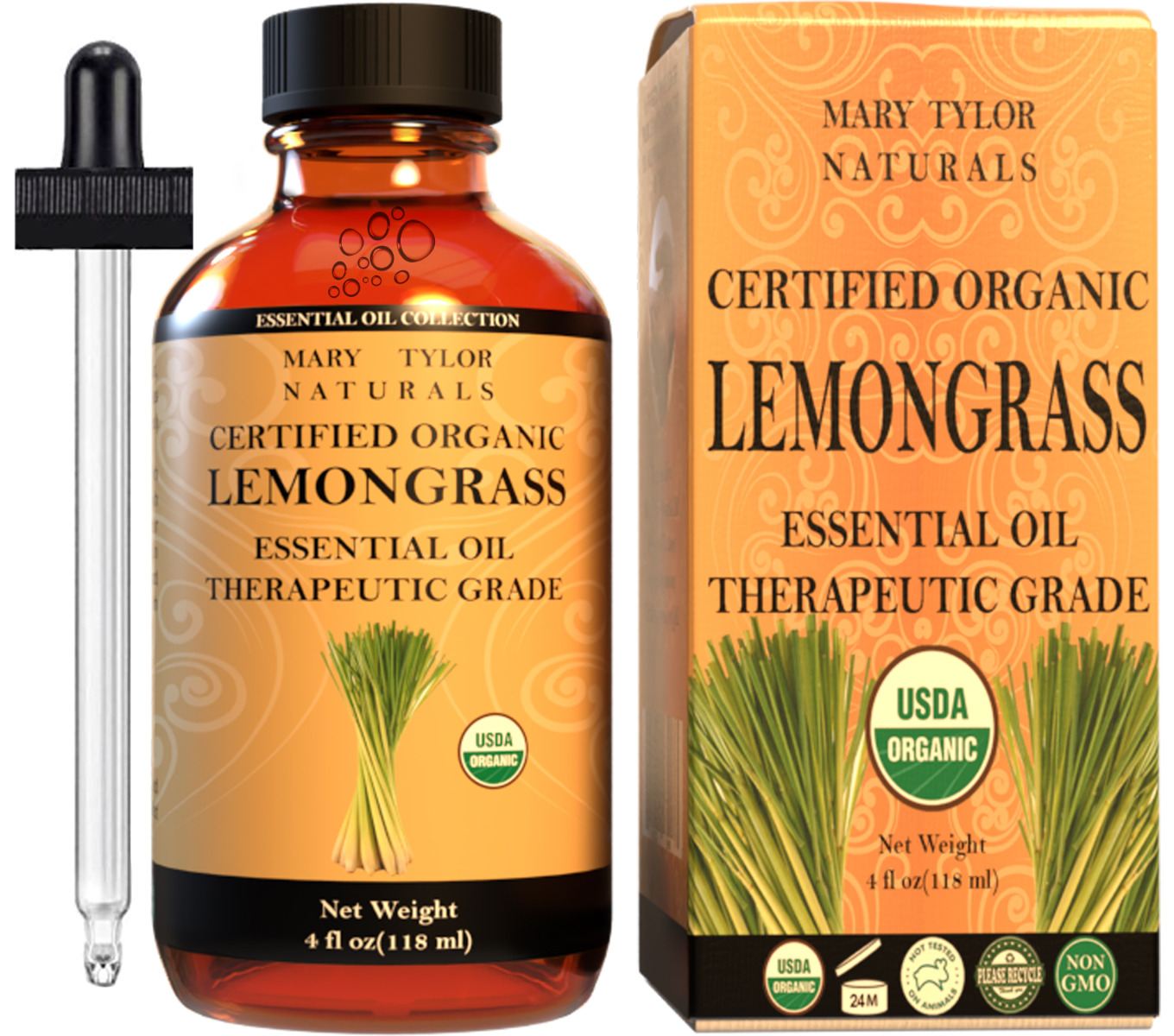 Organic Lemongrass Essential Oil 4 oz  Mary Tylor Naturals