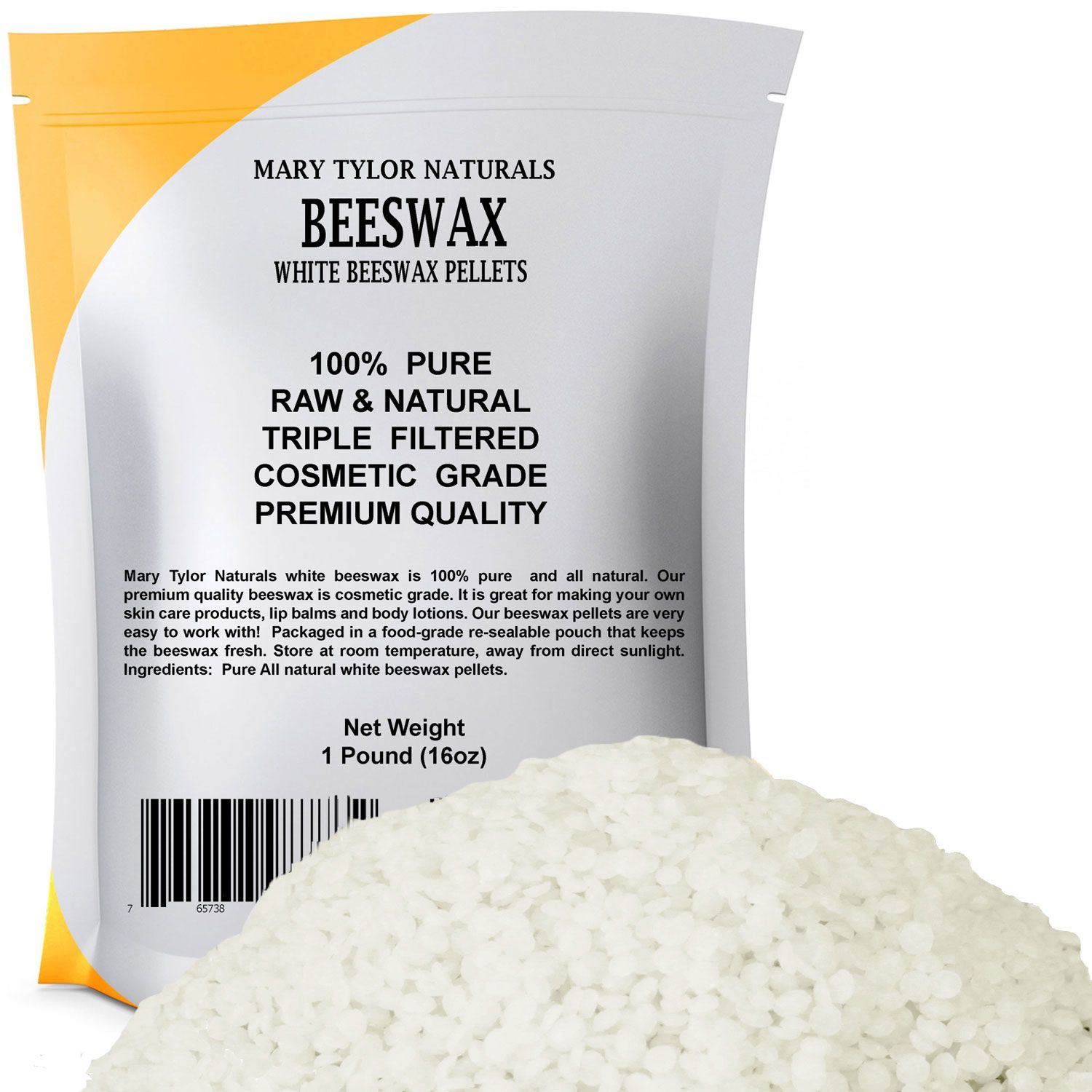 453g White Beeswax Pellets, 100% Pure Natural, Suitable For Skincare,  Facial, Body And Hair Care, Diy Cream, Lotion, Lip Balm, Candle And Soap  Making