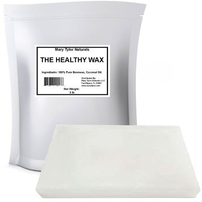 The Healthy Wax , 5 lb Block, Wholesale Pure Beeswax and Coconut Oil, Manufactured and Distributed by Mary Tylor Naturals, Perfect for DIY Candles, Lipbalms, and More!
