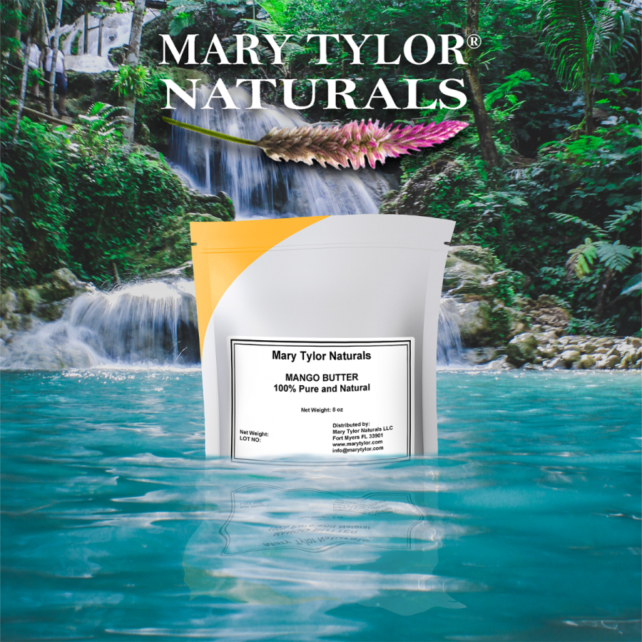 Mango Butter, 8 oz, 100% Pure and Natural, Cold Pressed, Unrefined,  Manufactured and Distributed by Mary Tylor Naturals