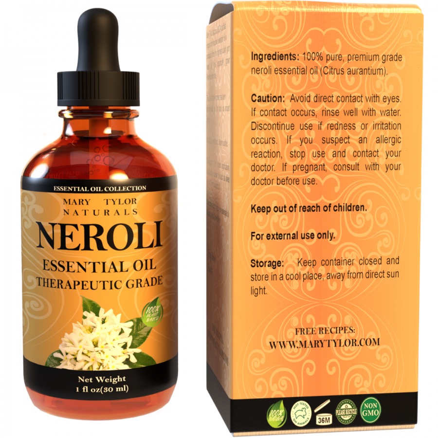 BURIBURI Huile essentielle de néroli 100 % pure, non diluée, naturelle,  biologique, huiles parfumées de néroli, 10 ml (10 ml, néroli)