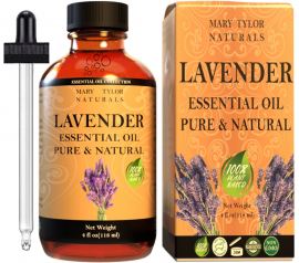 Lavender Essential Oil , 4 oz, 100% Pure and Natural, Perfect for Aromatherapy, DIY Skin Care, Hair Care and So Much more, Manufactured and Distributed by Mary Tylor Naturals lavender-4-oz-no 