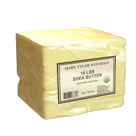 Organic Shea Butter, 10 lbs, USDA-Certified, Wholesale, Raw, Unrefined Manufactured and Distributed by Mary Tylor Naturals SB-0010