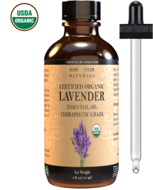 Organic Lavender Essential Oil, 4 oz, USDA-Certified, Premium Therapeutic Grade, 100% Pure, Perfect for Aromatherapy, Relaxation, DIY by Mary Tylor Naturals lavender-4-oz
