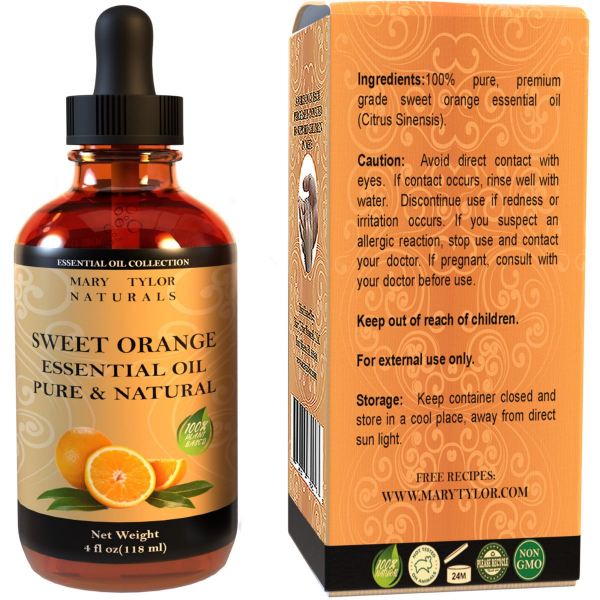Organic Orange Essential Oil 4 oz by Mary Tylor Naturals