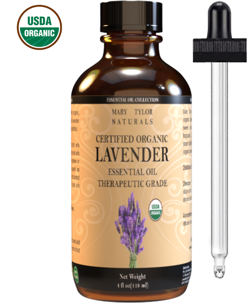 Organic Lavender Essential Oil, 4 oz, USDA-Certified, Premium Therapeutic Grade, 100% Pure, Perfect for Aromatherapy, Relaxation, DIY by Mary Tylor Naturals lavender-4-oz 