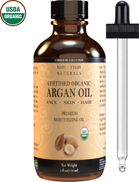 Organic Argan Oil, 4 oz, USDA-Certified, can be used for Hair, skin or nails, Manufactured and Distributed by Mary Tylor Naturals argan-oil-4-oz 