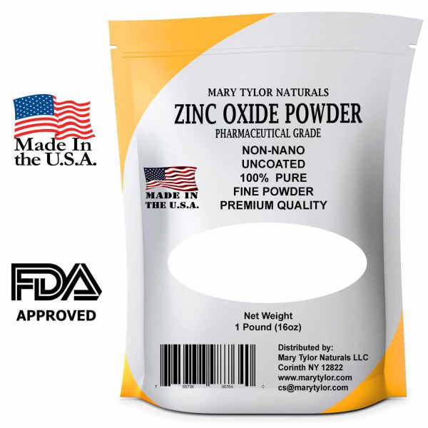 Zinc Oxide, Non Nano 1 lb by Mary Tylor Naturals Made in the USA, Uncoated,100% Pure Fine Powder Premium Quality Pharmaceutical Grade, Great for DIY Sunscreen, Diaper Rash Creams ZO-0001 