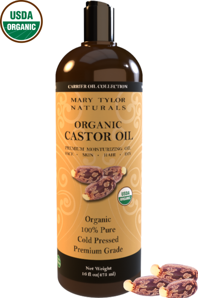 Organic Castor Oil,  16 oz, USDA-Certified, Cold Pressed, Hexane Free, 100% Pure, Amazing Moisturizer for Skin and Hair, Stimulates Growth for Hair, Eyelashes and Eyebrows, Manufactured and Distributed by Mary Tylor Naturals CO-0016 