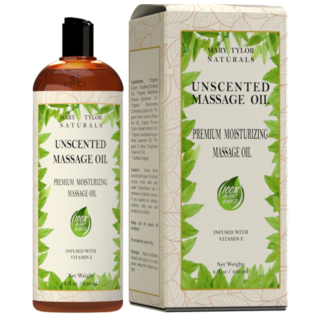 Unscented Massage Oil | 8 Fluid Oz | By Mary Tylor